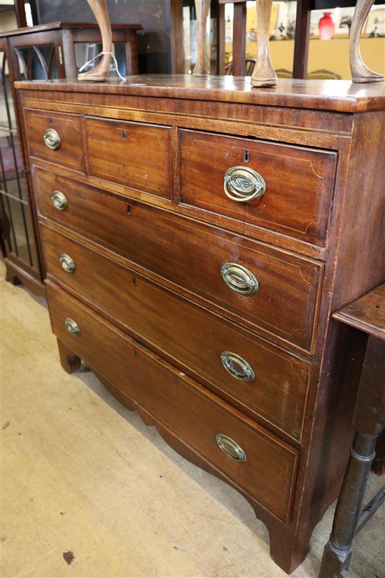 Regency banded mahogany chest of drawers